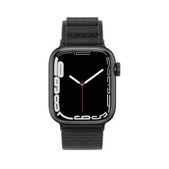 Alpský řemínek s ocelovou přezkou pro Apple Watch 42/44/45/49 mm - černý
