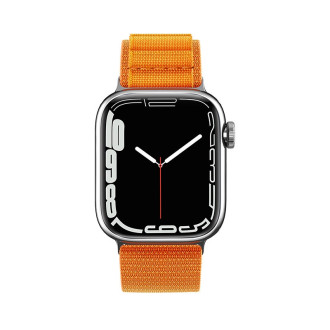 Alpský řemínek s ocelovou přezkou pro Apple Watch 42/44/45/49 mm - oranžový