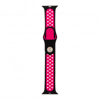Tactical 144 Double Silikonový Řemínek pro iWatch 4 40mm Black/Pink
