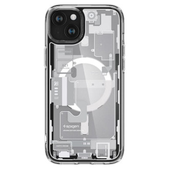 Pouzdro Spigen Ultra Hybrid Mag s MagSafe pro iPhone 15 - bílé (vzor Zero One)