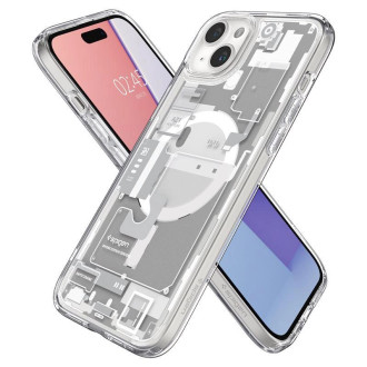 Pouzdro Spigen Ultra Hybrid Mag s MagSafe pro iPhone 15 - bílé (vzor Zero One)