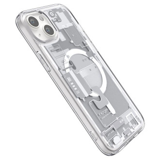 Pouzdro Spigen Ultra Hybrid Mag s MagSafe pro iPhone 15 - bílé (vzor Zero One)