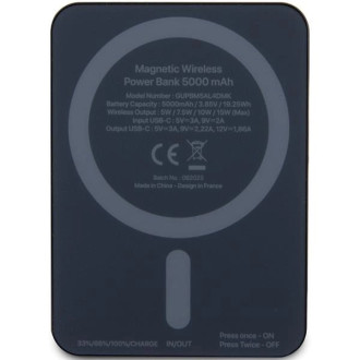 Indukční power banka Guess MagSafe Metal Script Logo 15W 5000mAh - černá