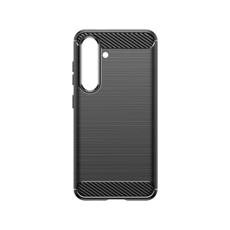 Karbonové pouzdro pro Samsung Galaxy S24 Flexibilní silikonový karbonový kryt – černý