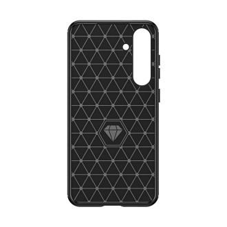 Pouzdro pro Carbon Case Samsung Galaxy S24+ flexibilní silikonový karbonový kryt - černý
