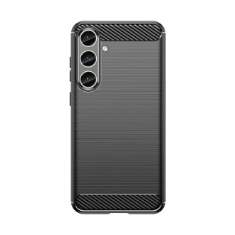 Pouzdro pro Carbon Case Samsung Galaxy S24+ flexibilní silikonový karbonový kryt - černý