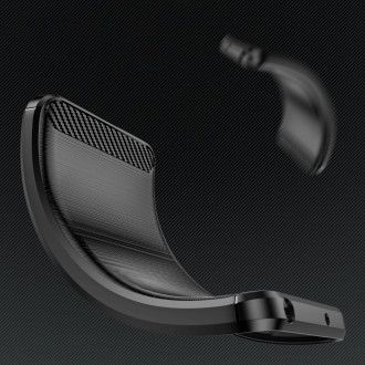 Pouzdro pro Carbon Case Samsung Galaxy S24+ flexibilní silikonový karbonový kryt - černý