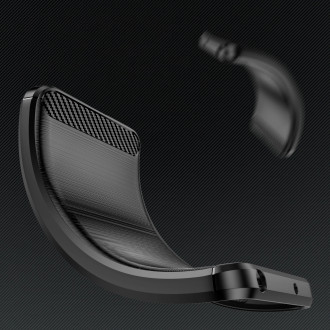 Karbonové pouzdro pro Samsung Galaxy S24 Ultra flexibilní silikonový karbonový kryt – černý