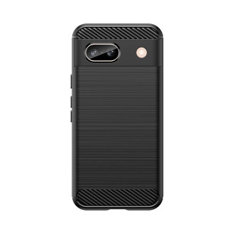 Karbonové pouzdro pro Google Pixel 8A Flexibilní silikonový karbonový kryt – černý