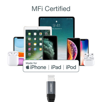 Choetech IP0039 USB-C / Lightning MFi kabel, 1,2m dlouhý - černý
