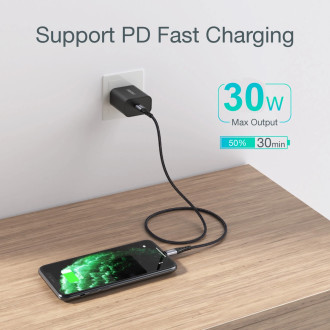 Choetech IP0039 USB-C / Lightning MFi kabel, 1,2m dlouhý - černý