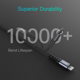 Choetech IP0039 USB-C / Lightning MFi kabel, 1,2m dlouhý - černý