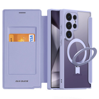 Dux Ducis Skin X Pro pouzdro s klopou a magnetickým kroužkem pro Samsung S24 Ultra - fialové