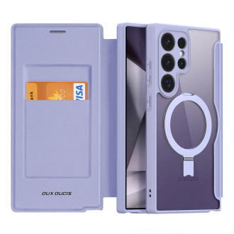Dux Ducis Skin X Pro pouzdro s klopou a magnetickým kroužkem pro Samsung S24 Ultra - fialové
