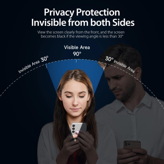 Dux Ducis Glass Privacy pro Samsung S24 - s černým rámečkem