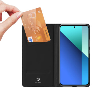 Dux Ducis Skin Pro pouzdro s klopou a slotem na kartu pro Xiaomi Redmi Note 13 4G - černé