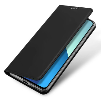 Dux Ducis Skin Pro pouzdro s klopou a slotem na kartu pro Xiaomi Redmi Note 13 4G - černé