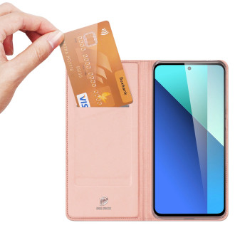 Flipové pouzdro Dux Ducis Skin Pro pro Xiaomi Redmi Note 13 4G - růžové
