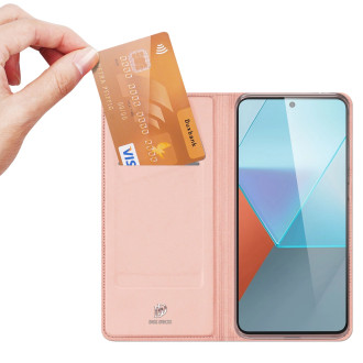 Dux Ducis Skin Pro pouzdro s klopou a slotem na kartu pro Xiaomi Redmi Note 13 Pro 5G - růžové