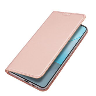 Dux Ducis Skin Pro pouzdro s klopou a slotem na kartu pro Xiaomi Redmi Note 13 Pro 5G - růžové