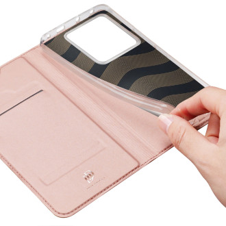 Dux Ducis Skin Pro pouzdro s klopou a slotem na kartu pro Xiaomi Redmi Note 13 Pro 5G - růžové