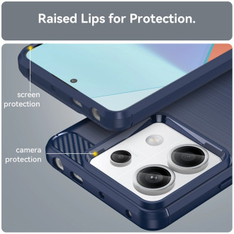 Karbonové pouzdro pro Xiaomi Redmi Note 13 Pro - modré