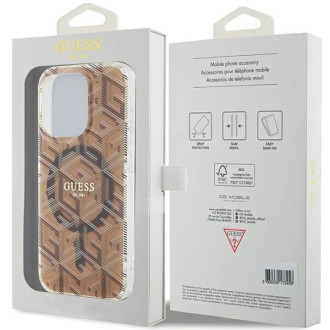Pouzdro Guess IML GCube MagSafe pro iPhone 15 Pro Max - hnědé