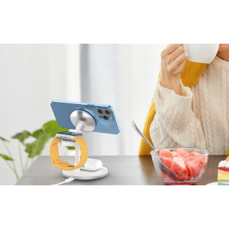 Choetech Induction Charger (MagSafe Compatible) Stand for iPhone, Apple Watch, AirPods white (T585-F)