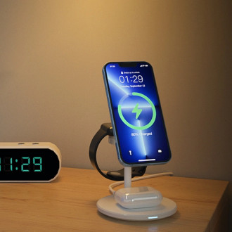 Choetech Induction Charger (MagSafe Compatible) Stand for iPhone, Apple Watch, AirPods white (T585-F)