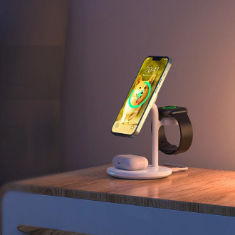 Choetech Induction Charger (MagSafe Compatible) Stand for iPhone, Apple Watch, AirPods white (T585-F)
