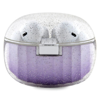 Bluetooth sluchátka Guess Glitter Gradient TWS s dokovací stanicí - fialová