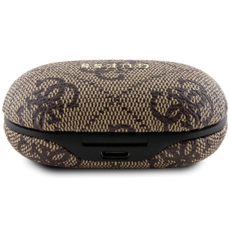 Bluetooth sluchátka TWS Guess 4G Metal s dokovací stanicí ENC - hnědá