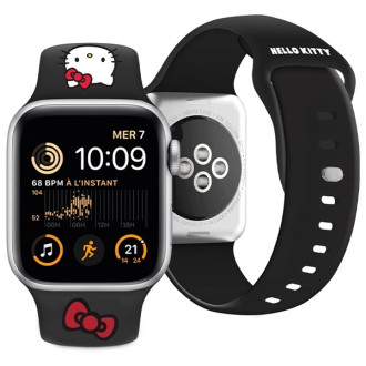 Hello Kitty silikonový řemínek na hlavu pro Apple Watch 42/44/45/49 mm – černý