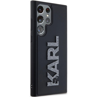 Pouzdro Karl Lagerfeld 3D Rubber Glitter Logo pro Samsung Galaxy S23 Ultra - černé