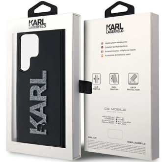 Pouzdro Karl Lagerfeld 3D Rubber Glitter Logo pro Samsung Galaxy S23 Ultra - černé