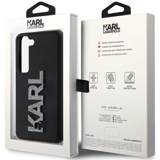 Pouzdro Karl Lagerfeld 3D Rubber Glitter Logo pro Samsung Galaxy S23+ - černé