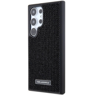 Pouzdro Karl Lagerfeld Rhinestone Metal Logo pro Samsung Galaxy S24 Ultra - černé