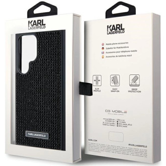 Pouzdro Karl Lagerfeld Rhinestone Metal Logo pro Samsung Galaxy S24 Ultra - černé