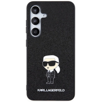 Pouzdro Karl Lagerfeld Fixed Glitter Ikonik Logo Metal Pin pro Samsung Galaxy S24+ - černé