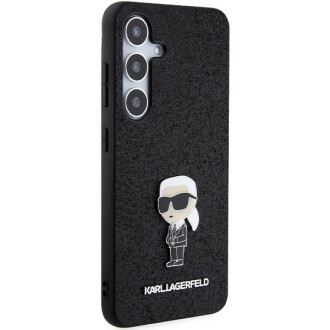 Pouzdro Karl Lagerfeld Fixed Glitter Ikonik Logo Metal Pin pro Samsung Galaxy S24+ - černé