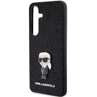 Pouzdro Karl Lagerfeld Fixed Glitter Ikonik Logo Metal Pin pro Samsung Galaxy S24+ - černé