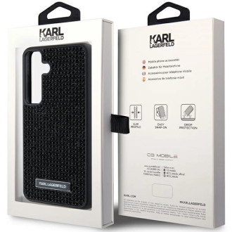 Pouzdro Karl Lagerfeld Rhinestone Metal Logo pro Samsung Galaxy S24+ - černé