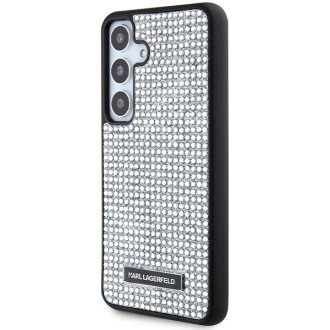 Pouzdro Karl Lagerfeld Rhinestone Metal Logo pro Samsung Galaxy S24 - stříbrné
