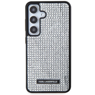 Pouzdro Karl Lagerfeld Rhinestone Metal Logo pro Samsung Galaxy S24 - stříbrné