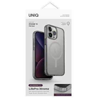 Uniq LifePro Xtreme Magclick Nabíjecí pouzdro pro iPhone 15 Pro Max - šedé