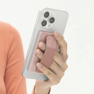 Uniq Heldro ID magnetická peněženka s oporou a náramkem - růžová