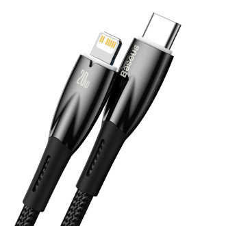 Baseus Glimmer Series rychlonabíjecí kabel USB-C - Lightning 480Mb/s PD 20W 1m černý