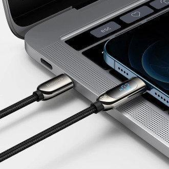 Baseus USB Type C - Lightning 20W fast charging data cable Power Delivery with display screen power meter 2m black (CATLSK-A01)