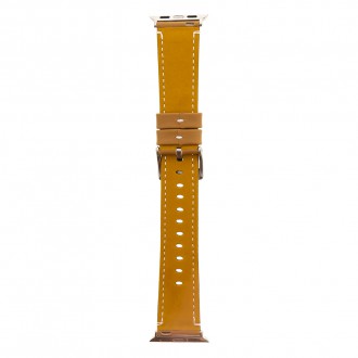 Tactical 026 Color Kožený Řemínek pro iWatch 1/2/3 42mm Gold