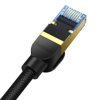Baseus rychlý internetový kabel RJ45 cat.7 10Gbps 15m opletený černý
